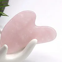 Zoya Gems  Jewellery Natural Jade Gua Sha Scraping Massage Tool, Pink Rose Quartz GuaSha Board, Organic Anti-aging Beauty Therapy for Skin Rejuvenation, Relaxing Muscles on Face Neck Body-thumb1