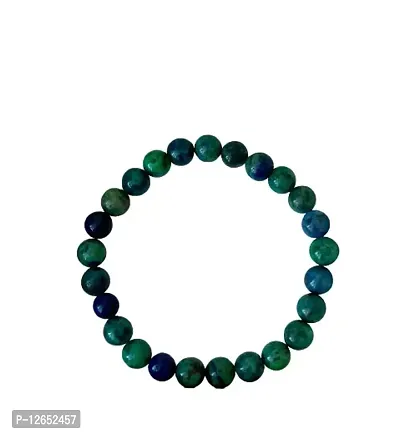 Zoya Gems  Jewellery Chrysocolla Bracelet - Blue Stone - Green Stone Unisex Healing Bracelet - 8mm Stretch Bracelet