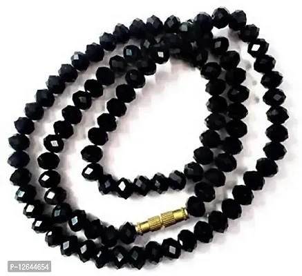 Zoya Gems  Jewellery 4MM Black Spinal Roundel Faceted Beads Necklace.Women Gift Idea, Black bead 18 Necklace