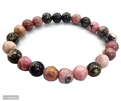 Zoya Gems  Jewellery Pink Rhodonite 8mm Healing Reiki, Health and Love Stone Bracelet for Men and Women