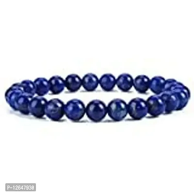 Zoya Gems  Jewellery 8mm Afghanistan Lapis Lazuli Bracelet Blue Stone Beads Stretchy Strand Bracelet-thumb0