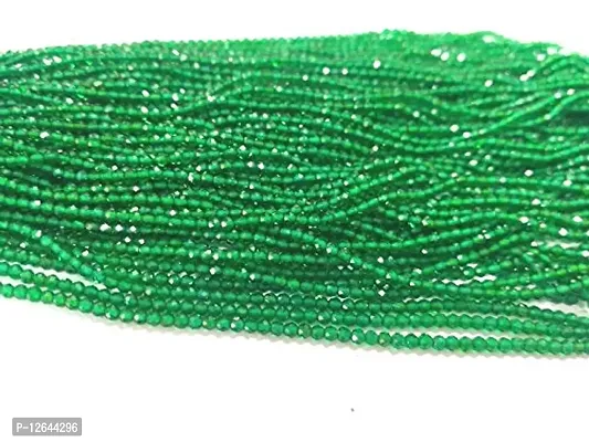 Zoya Gems  Jewellery 5 Strand Micro Green Emerald Hydro, Faceted Rondelles 2mm Beads, Semi Precious Gemstone Beads ,14 Each Strinng, for Jewellery Making - Craft Supplies-thumb0