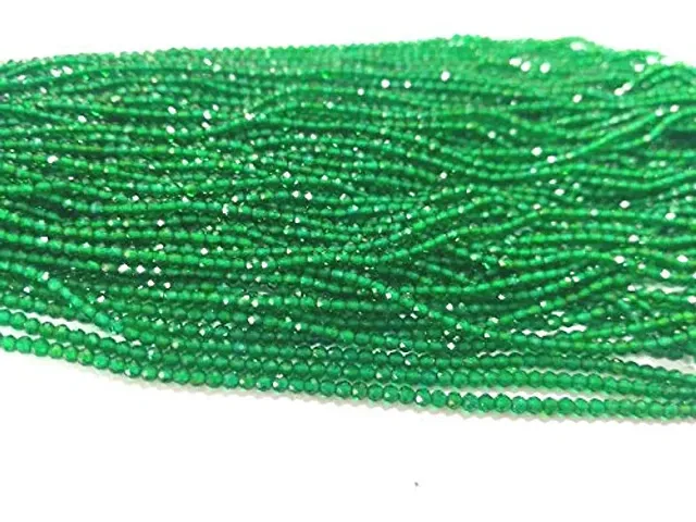 Zoya Gems Jewellery 5 Strand Micro Emerald Hydro, Faceted Rondelles 2mm Beads, Semi Precious Gemstone Beads ,14 Each Strinng, for Jewellery Making - Craft Supplies