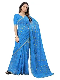 Stylish Fancy Beautiful Chiffon Bandhej Print Saree With Blouse For Women-thumb1