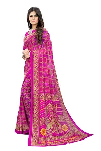 Elegant Georgette Rani Pink Bandhani Saree With Blouse Piece For Women-thumb2