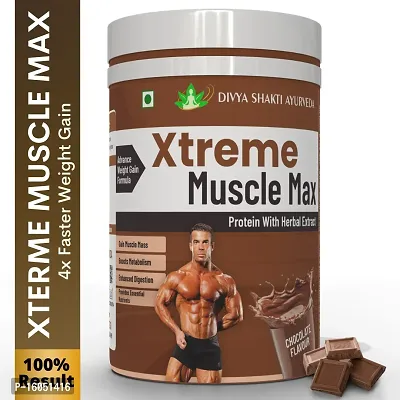 Xterme Muscle Max: Ayurvedic Formula for Weight Gain and Body Growth | Whey Protein | Body Growth Supplement | Muscle Gainer | ChocolateFlavour-thumb0