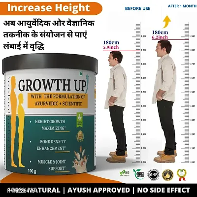 Growth UP - Ayurvedic Height Increase Supplement | Natural Height Growth  Bone Density Enhancer | Height Increase Medicine ( Pista Flavour )