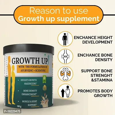 Growth UP - Ayurvedic Height Increase Supplement | Natural Height Growth  Bone Density Enhancer | Height Increase Medicine ( Pista Flavour )-thumb3