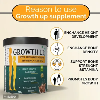 Growth up Powder - Ayurvedic Height Increase Formula for Height Enhancer of the Body After 18, Height Increase Medicine-thumb3