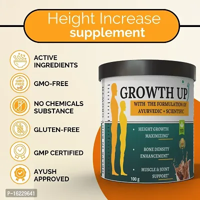 Growth up Powder - Ayurvedic Height Increase Formula for Height Enhancer of the Body After 18, Height Increase Medicine-thumb4