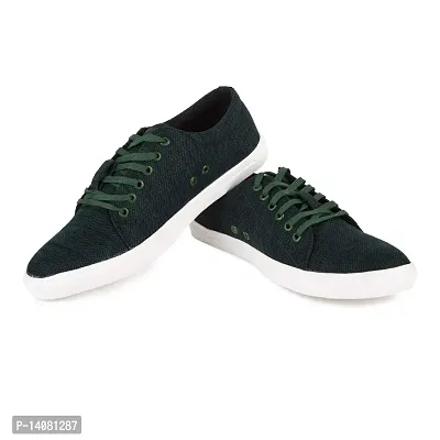 MONKS  KNIGHTS Sacrameno Green Smart Casual Canvas Shoes Sneakers for Men (6)-thumb2