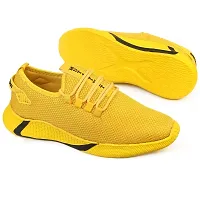 MUTAQINOTI Yellow Mens Running Walking Sports Gym Shoes Size 6 UK-thumb4