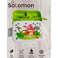 Solomon ? Leak-Proof 800 ml Cartoon Plastic Lunch Box, for Adults School Kids 1 Containers Lunch Box (800 ml)-thumb3