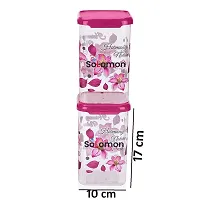 SOLOMON? Airtight Plastic Flower Container Set for Kitchen Storage | Unbreakable  Air-Tight Design | Plastic Grocery Container-1100ML (Pink Pack of 4)-thumb1