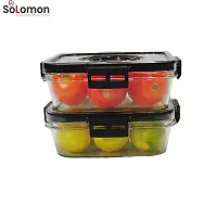 Solomon? Time keeping container on Top Lid Breathable Valve Sealed container, Airtight Food Container, Plastic Grocery Container -2100 ML (Pack of 6, Black) (Black 700ml Pack of 2)-thumb1