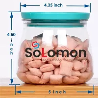 Solomon ? Unbreakable Sturdy Airtight Transparent Jar, Matuki Shape Air Tight Kitchen Storage Container 800 ml Plastic Grocery Container-thumb3