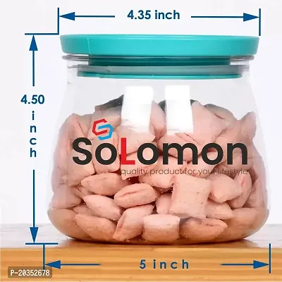 Solomon ? Unbreakable Sturdy Airtight Transparent Jar, Matuki Shape Air Tight Kitchen Storage Container 800 ml Plastic Grocery Container-thumb4