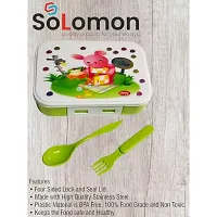 Solomon ? Leak-Proof 800 ml Cartoon Plastic Lunch Box, for Adults School Kids 1 Containers Lunch Box (800 ml)-thumb2