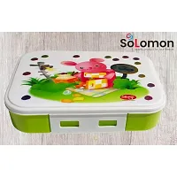 Solomon ? Leak-Proof 800 ml Cartoon Plastic Lunch Box, for Adults School Kids 1 Containers Lunch Box (800 ml)-thumb4