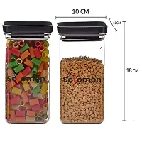 Solomon? Plastic Easy Flow Cereal Dispenser Storage| Airtight Lid Unbreakable Kitchen Storage|Grocery Container |Push Up Container| Plastic Container -1500ML (Black - Pack of 4)-thumb4