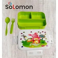 Solomon ? Leak-Proof 800 ml Cartoon Plastic Lunch Box, for Adults School Kids 1 Containers Lunch Box (800 ml)-thumb1