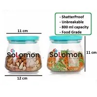 Solomon ? Unbreakable Sturdy Airtight Transparent Jar, Matuki Shape Air Tight Kitchen Storage Container 800 ml Plastic Grocery Container-thumb2