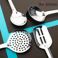 Solomon? Serving Spoon Set for Kitchen, Dining Table, Cooking, Stainless Steel (Set of 5) (Blue)-thumb2