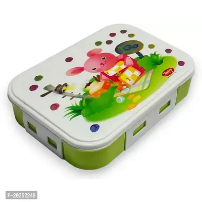 Solomon ? Leak-Proof 800 ml Cartoon Plastic Lunch Box, for Adults School Kids 1 Containers Lunch Box (800 ml)-thumb0