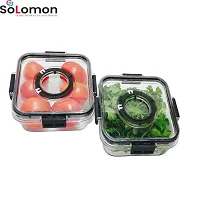 Solomon? Time keeping container on Top Lid Breathable Valve Sealed container, Airtight Food Container, Plastic Grocery Container -2100 ML (Pack of 6, Black) (Black 700ml Pack of 2)-thumb3