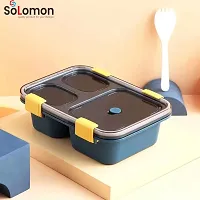 Solomon? Tokyo Lunch Box 3 Compartment Plastic Lunch Box, Tiffin Box for Boys, Girls, School  Office Men (1000 ML) (1000 ML, Blue)-thumb4