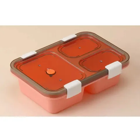 Solomon? Tokyo Lunch Box 3 Compartment Plastic Lunch Box, Tiffin Box for Boys, Girls, School & Office Men (1000 ML)