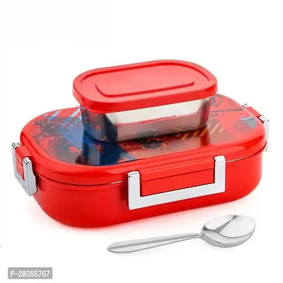 Solomon? Steelo Plus Stainless Steel Lunch Box 2 Containers with Perfect Size Meal Lunch Box Set for School and Travelling Tiffin Box (1000 ML) (Red)