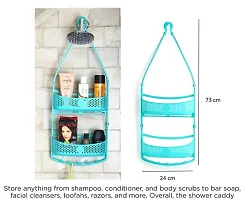 2 Layer Bathroom Shower Shelve Hanging Shower Caddy Rack For Shampoo | Conditioner | Soap | Body Wash | Plastic Wall Shelf | Shelve Plastic Wall Shelf Plastic Wall Shelf-thumb2