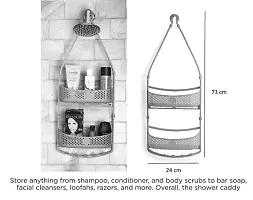 2 Layer Bathroom Shower Shelve Hanging Shower Caddy Rack For Shampoo | Conditioner | Soap | Body Wash | Plastic Wall Shelf | Shelve Plastic Wall Shelf Plastic Wall Shelf-thumb2