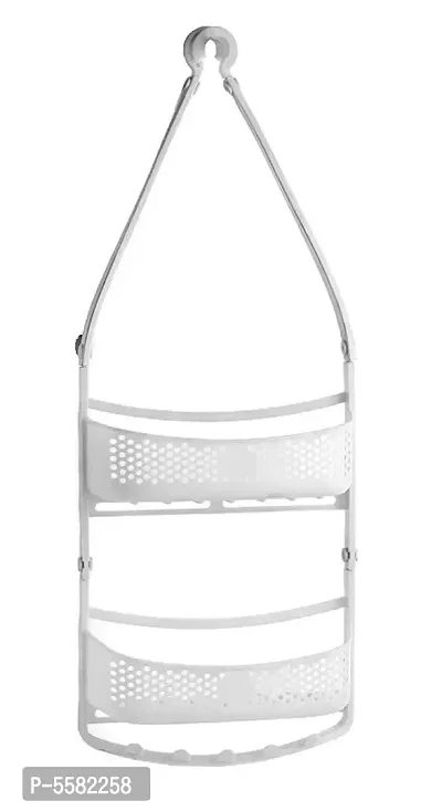 2 Layer Bathroom Shower Shelve Hanging Shower Caddy Rack For Shampoo | Conditioner | Soap | Body Wash | Plastic Wall Shelf | Shelve Plastic Wall Shelf Plastic Wall Shelf-thumb0