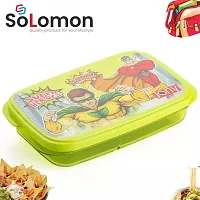 Solomon trade; Premium Quality Airtight Push Lock Plastic Tiffin Lunch Box Set 2 Compartment |Tiffin BOX for Travelling School Kids  Office Exclusive Standard Portable Classic Look MICROSAFE 2 Containers-thumb1