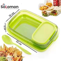 Solomon trade; Premium Quality Airtight Push Lock Plastic Tiffin Lunch Box Set 2 Compartment |Tiffin BOX for Travelling School Kids  Office Exclusive Standard Portable Classic Look MICROSAFE 2 Containers-thumb3