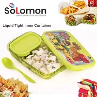 Solomon trade; Premium Quality Airtight Push Lock Plastic Tiffin Lunch Box Set 2 Compartment |Tiffin BOX for Travelling School Kids  Office Exclusive Standard Portable Classic Look MICROSAFE 2 Containers-thumb2