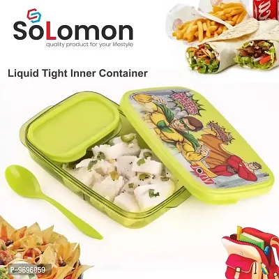 Solomon trade; Premium Quality Airtight Push Lock Plastic Tiffin Lunch Box Set 2 Compartment |Tiffin BOX for Travelling School Kids  Office Exclusive Standard Portable Classic Look MICROSAFE 2 Containers-thumb3