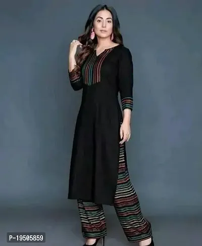 Stylish Rayon Kurta Palazzo Set For Women-thumb0