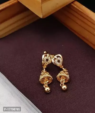 Golden Alloy Drop Earrings For Women