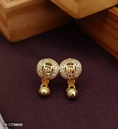 Golden Alloy Drop Earrings For Women