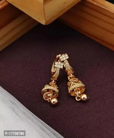 Golden Alloy Drop Earrings For Women