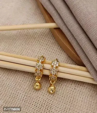 Golden Alloy Drop Earrings For Women