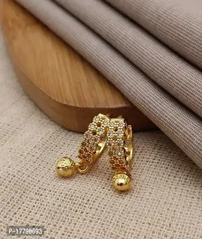 Golden Alloy Drop Earrings For Women