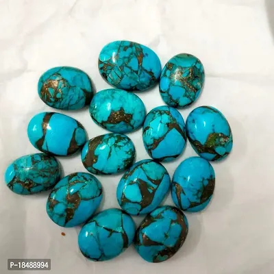 7.25 Ratti 6.89 Carat Natural Copper Turquoise 1 Pcs Firoza Oval Shape Loose Gemstone Chakra Healing Ratan-thumb2