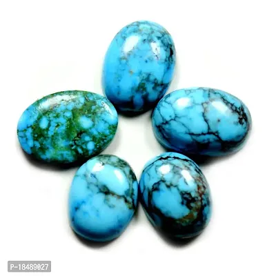 10.25 Ratti 9.25 Carat Natural Line Turquoise 1 Pcs Firoza Oval Shape Loose Gemstone Reselling Astrologer-thumb0