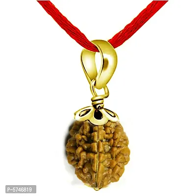 Original 2 Mukhi Two Faced Nepali Rudraksha Beads Pendant Gold Plated Loose Bead Chakra Healing Astrological Locket-thumb3