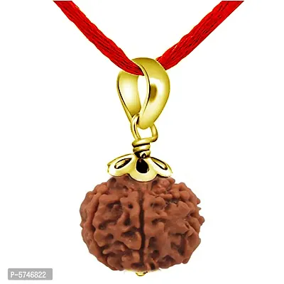 Genuine 5 Mukhi Five Face Rudraksha Nepali Beads Pendants Yellow Gold Plated Shiv Rudraksha Astrology Meditation Locket-thumb3