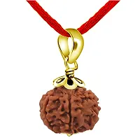 Natural Nepali 4 Face Four Mukhi Rudraksha Spiritual Chakra Healing Meditation Loose Rudraksh 18K Gold Plated Pendant-thumb3